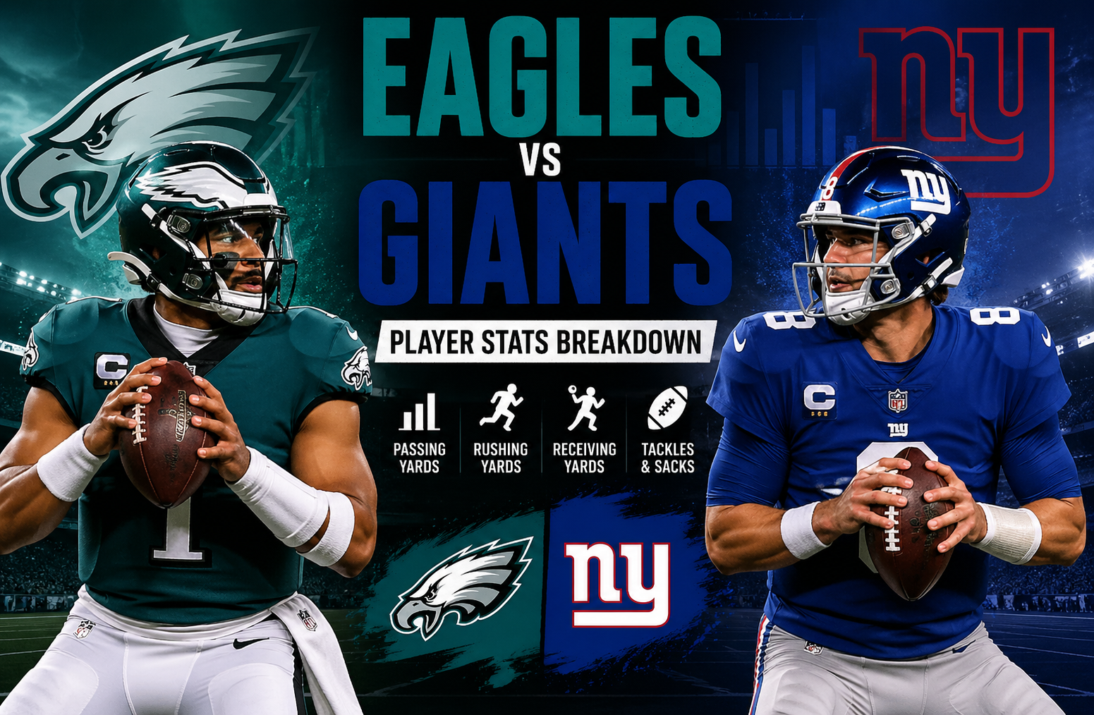 Philadelphia Eagles vs New York Giants Match Player Stats