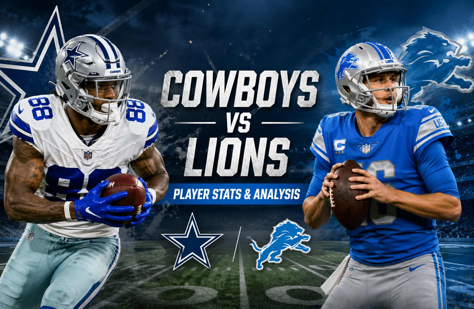 Dallas Cowboys vs Detroit Lions Match Player Stats