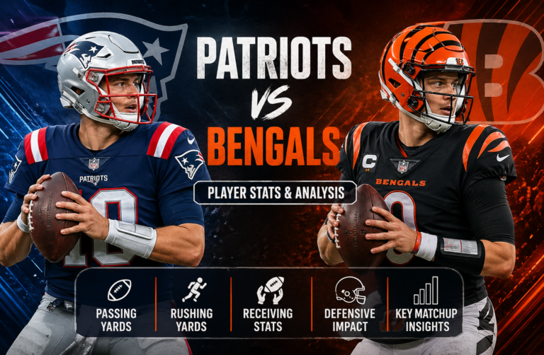 New England Patriots vs Cincinnati Bengals Match Player Stats