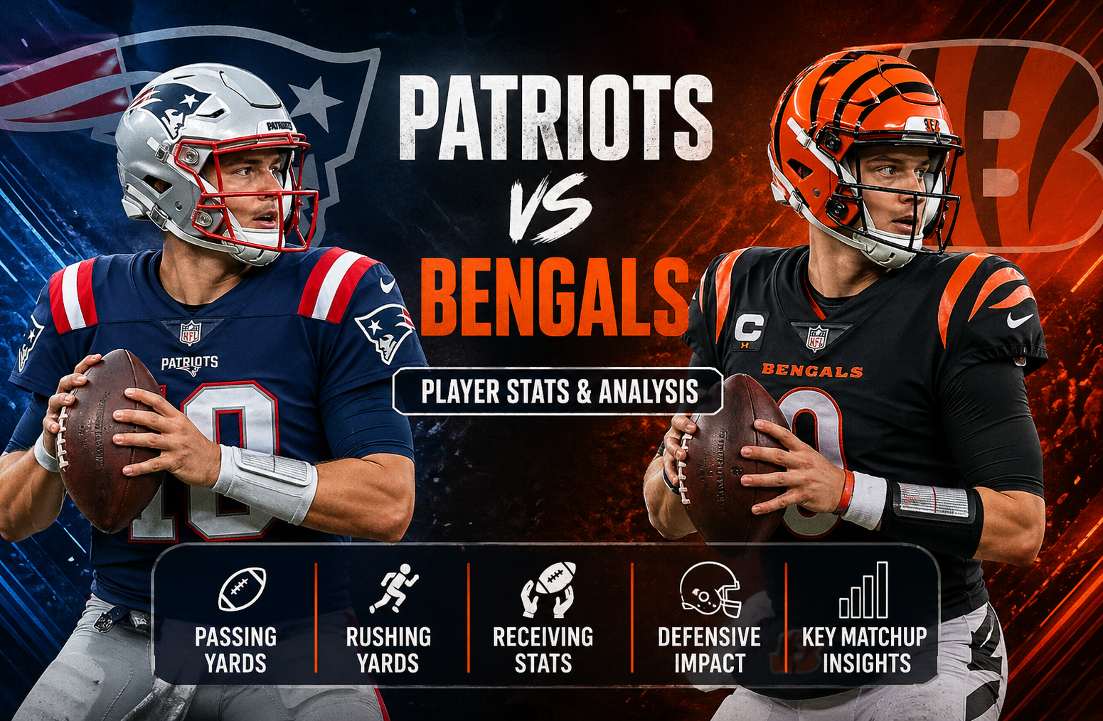 New England Patriots vs Cincinnati Bengals Match Player Stats