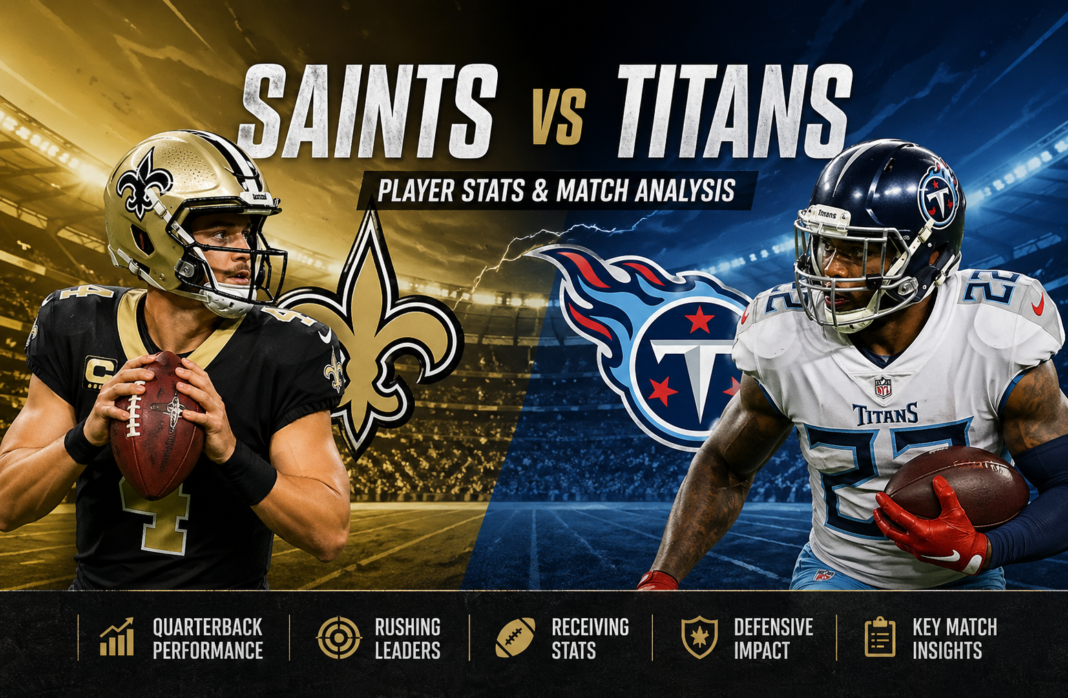 New Orleans Saints vs Tennessee Titans Match Player Stats