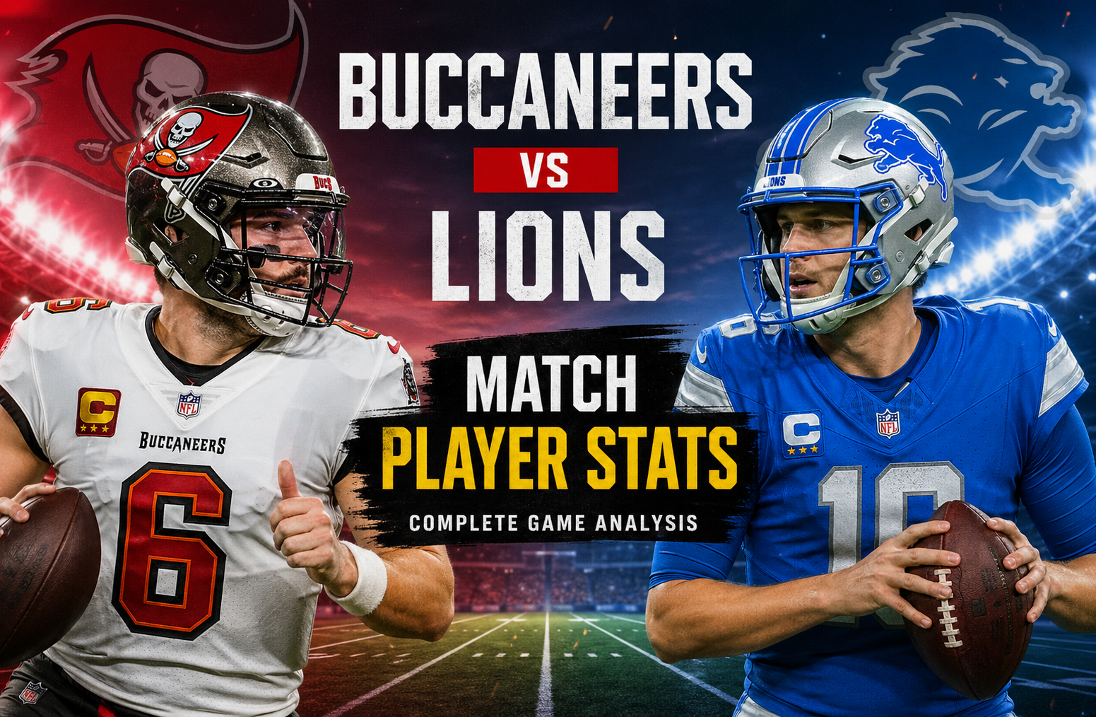 Tampa Bay Buccaneers vs Detroit Lions Match Player Stats