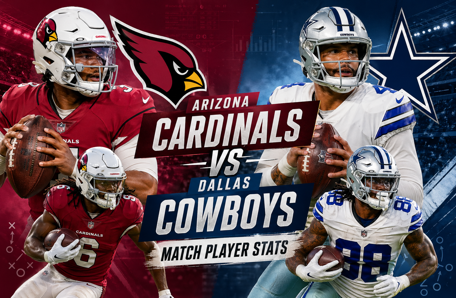 Arizona Cardinals vs Dallas Cowboys Match Player Stats