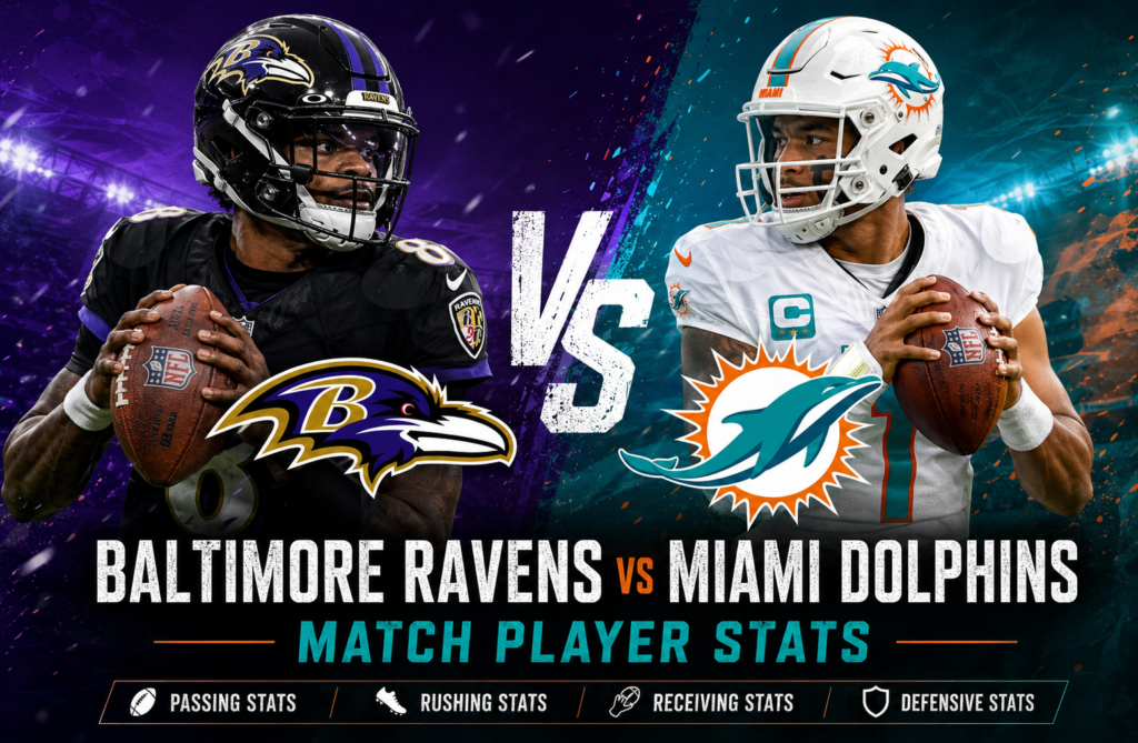 Baltimore Ravens vs Miami Dolphins Match Player Stats