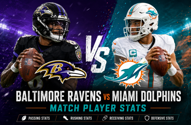 Baltimore Ravens vs Miami Dolphins Match Player Stats