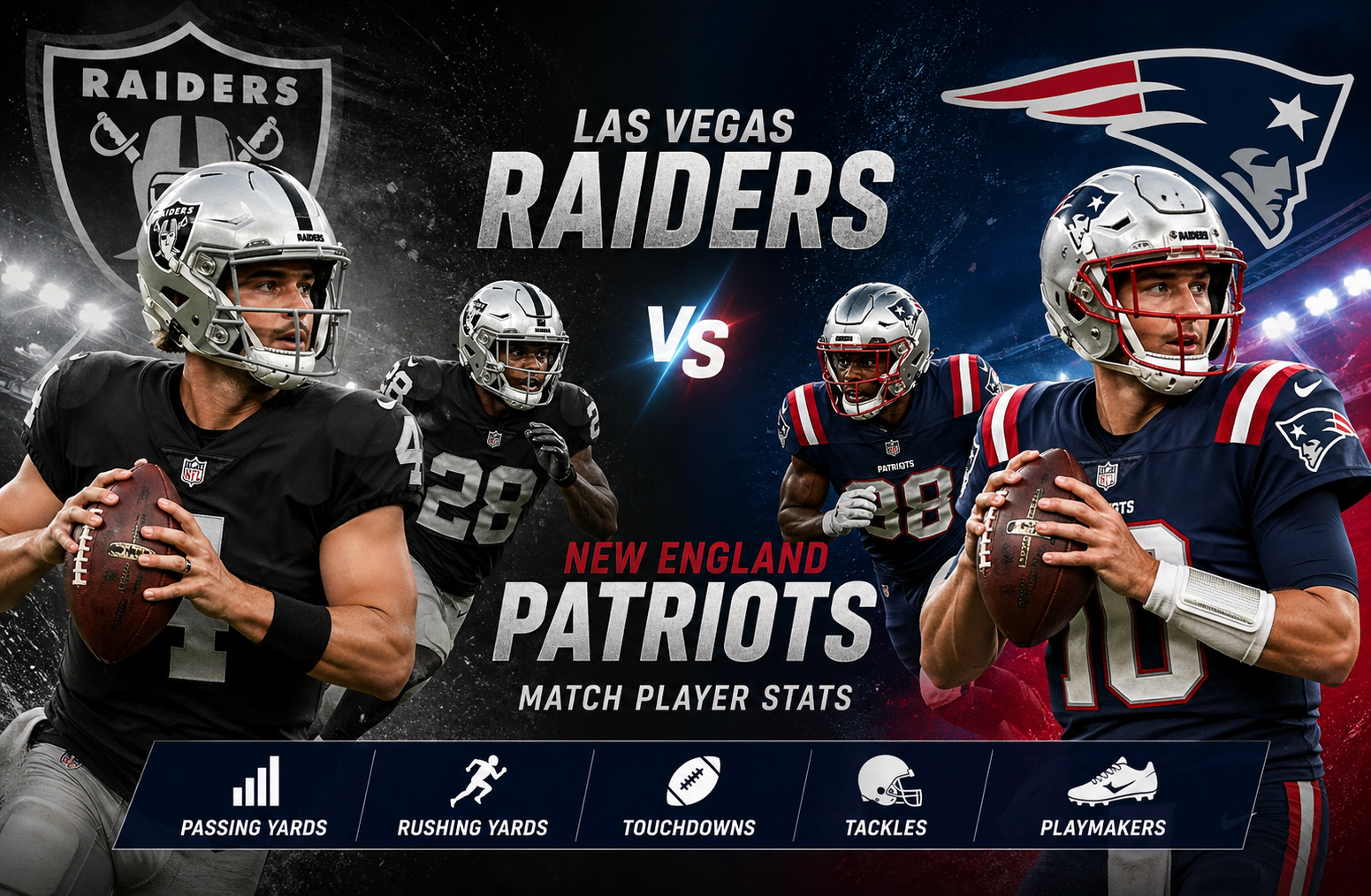 Las Vegas Raiders vs New England Patriots Match Player Stats