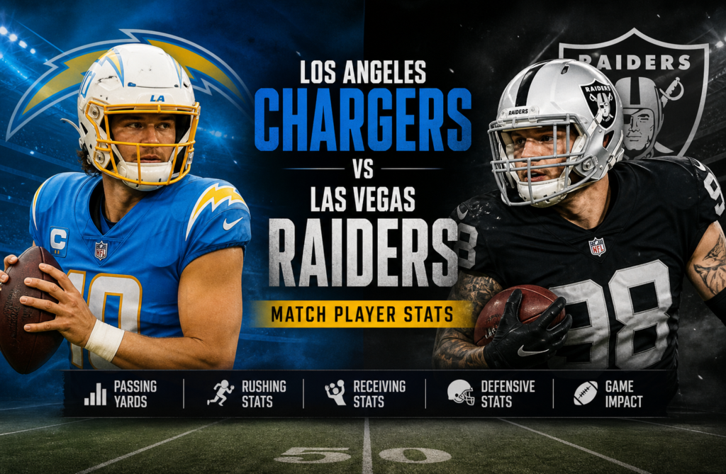 Los Angeles Chargers vs Las Vegas Raiders Match Player Stats