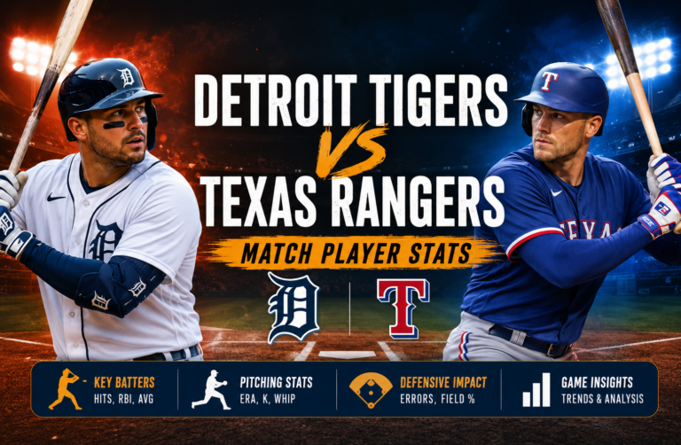 Detroit Tigers vs Texas Rangers Match Player Stats